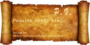 Peinits Vitália névjegykártya